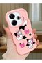 Redmi 13 4g Compatible Case Camera Protector Pink Silicone Couple Phone Case Character Pattern