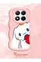 Redmi Note 14 Pro 4g Compatible Case with Camera Protector Pink Silicone Couple Phone Case Line Pattern - 2