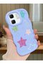 Infinix Hot 50I Compatible Case Camera Protector Blue Silicone Couple Phone Case Star Pattern