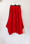 Red Pocketed, Lined, Elastic and Tie-Waist, Wide Leg, Casual Cotton Woven Trousers 98 66 - 2
