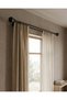 Black Extendable Single Curtain Rod With Resin Finial (Large Size)