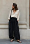 Black Shalwar Pants with Waist and Cuff Laces