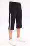 Men's Cotton Striped Detailed Long Capri Black 0090 - 5