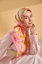 Twill Silk Watercolor Scarf Pink 90X90 - 4