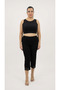 Plus Size Lycra Elastic Waist Slim Viscose Women's Capri Leggings with Embroidered Leg Detail - 8