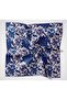 Cotton Polyester Scarf Cobalt Blue Large Daisy Patterned Soft Textured Non-Slip 90X90 - 5
