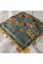 Handmade Needlework Writing, Scarf, Yemeni, Mevlit Cover, Head Cover, 4 Sides Embroidered, 100% Cotton, 100*100cm - 4