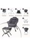 Ergonomic and Comfortable Lounge Chair with Folding Ottoman - Armrests and Side Pocket - Upholstered in Washable Velvet - Perfect for Living Room, Bedroom or Small Apartment - For - 4