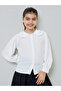 Teen Girls White Peter Pan Collar Long Sleeve Shirt