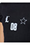 Black Ribbed Graphic Cuffed Short Sleeves T-Shirt - 4