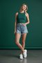 Women's Kaşkorşe Crew Neck Green Sports Crop Athlete T-Shirt - 2001 - 3