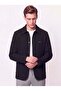 Comfort Fit Knitted Textured Pocket Buttoned Black Seasonal Shirt Jacket C 732 - 7