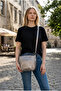 Lyra Metallic Gray 3-Compartment Long Strap Women's Shoulder Bag - 3