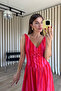 Red Pink Stripe Detailed Thick Strap Poplin Dress - 2