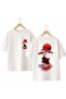 Kayık Stork Tree Printed on the Back and Front Chest, 100% Cotton Oversize Loose Regular Fit Crew Neck T-Shirt