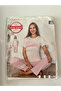 Women's Barbie Printed Pink and White Striped Pajama Set - 2