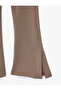 Modal Fabric Slim Fit High Waist Flared Leggings Pants with Slit Detail - 7