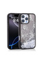 iPhone 16 Pro Case Butterfly Pattern Glitter Liquid Camera Raised Silicone Brsa - 2