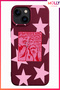Cherry Rotten Craving Stars Patterned Velvet Inside Silicone Case for iPhone 13/14