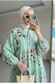 Women's Wild Flower Patterned Hijab Dress - 4