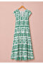 Patterned Viscose Fabric Relaxed Fit Bohemian Style Dress - 3
