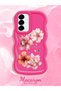 Samsung Galaxy A56 Compatible Case Camera Protector Red Silicone Couple Phone Case Floral Pattern - 2