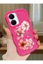 Vivo Y16 Compatible Case Camera Protector Red Silicone Couple Phone Case Floral Pattern