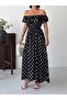 Viscose Fabric Madonna Collar Women's Long Dress - 3