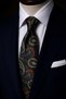 Green Shawl Pattern Italian Silk Tie İk2522