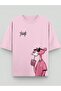 Women's Pink Panther Printed Oversize 100% Cotton Short Sleeve Casual Basic T-Shirt