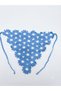 Women's Blue and White Crochet Floral Patterned Hair Bandana - 3