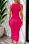 Women's Camisole Ribbed Crew Neck Sleeveless Midi Dress - 2
