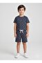 Boys Navy Gaming Controller Print T-Shirt and Shorts Set