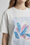 24Y180223 Γυναικείο T-Shirt με λεπτομέρεια εκτύπωσης - 3