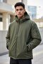 F12. Men's Coat, High-Quality with Zipper and Hood