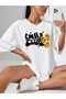 Women's Smile Club Printed Oversize 100% Cotton Short Sleeve Casual Basic T-Shirt