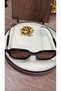 Black Geometric Oversized Sunglasses with Brown Uv400 Lenses - 3