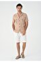 Apaş collar linen blend men's shirt - 2