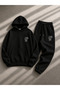 Unisex Minimal New York Print Winter Top and Bottom Tracksuit Set - 2