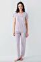 Women's Cotton Modal Blend Crew Neck Short Sleeve Pajama Set - 2