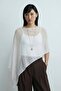 Women's Asymmetrical Transparent Knitwear Cape Poncho - 3