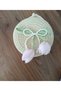 Girl's Mini Round Tulip Figured Straw Crossbody Bag |   Pearl Bow Detailed Summer Bag