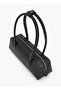 Solid Shoulder Bag with Zip Closure - 5