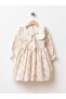 Square Neck Ruffle Floral Patterned Girl's Dress - 2