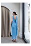 Polka Dot Dress with Shawl and Drawstring Detail - 4