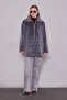Anthracite Sequin Pattern Midi Coat - 2