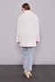 Ecru Sequin Pattern Midi Coat - 5