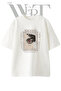 Red Star Eye Design Printed Unisex White Oversize T-Shirt