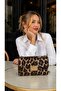 Women's Leopard Patterned Chain Strap Shoulder and Crossbody Bag with Flap Cover, Stylish Daily Bag - 4