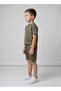 Boys Olive Brown Summer Shorts Set - 4